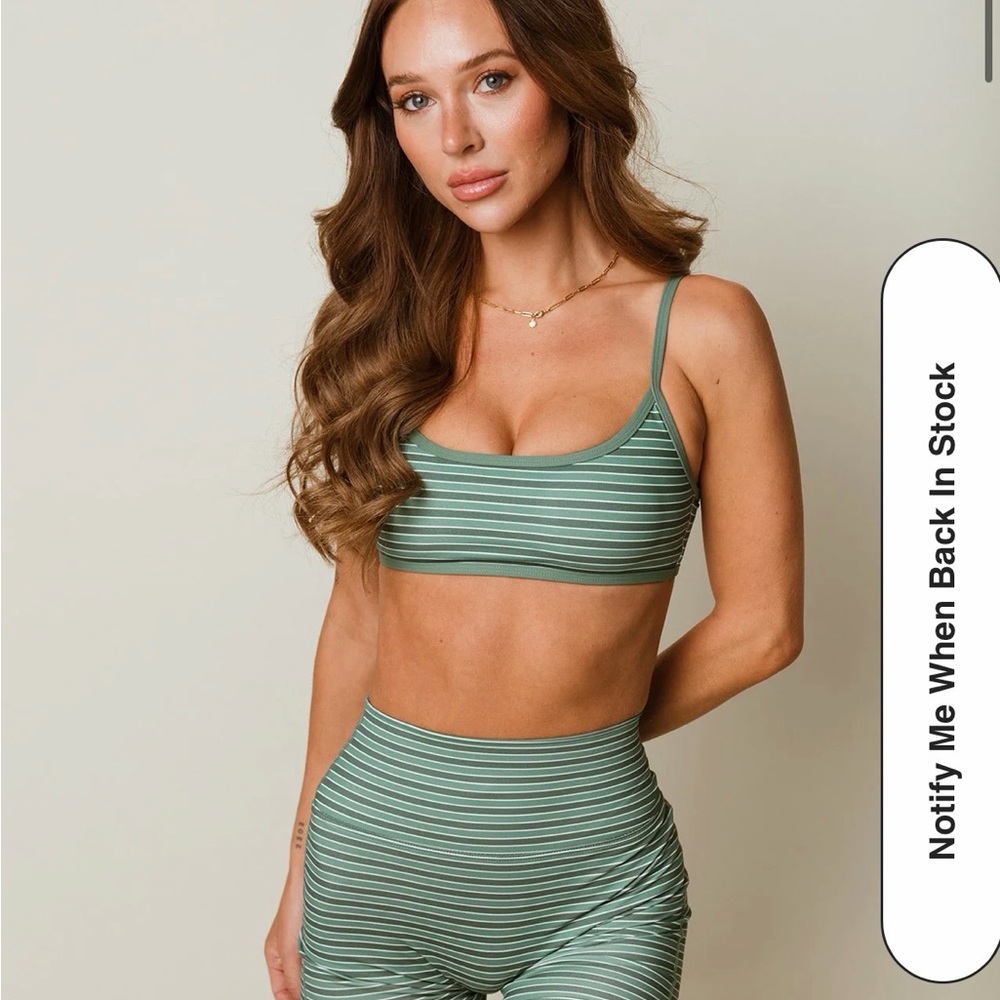 Women's Striped Athletic Shorts in Green